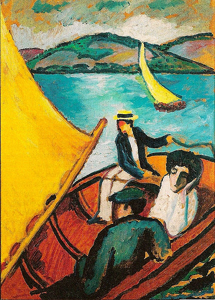 August Macke Segelboot auf dem Tegernsee